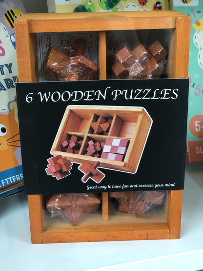 6 Wooden Puzzles