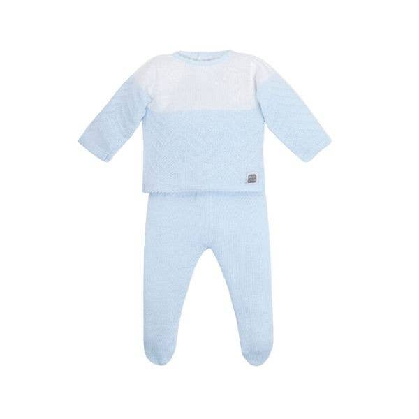 Alfa Baby Set with Light Blue Hat (3 Pieces) 100% Cotton