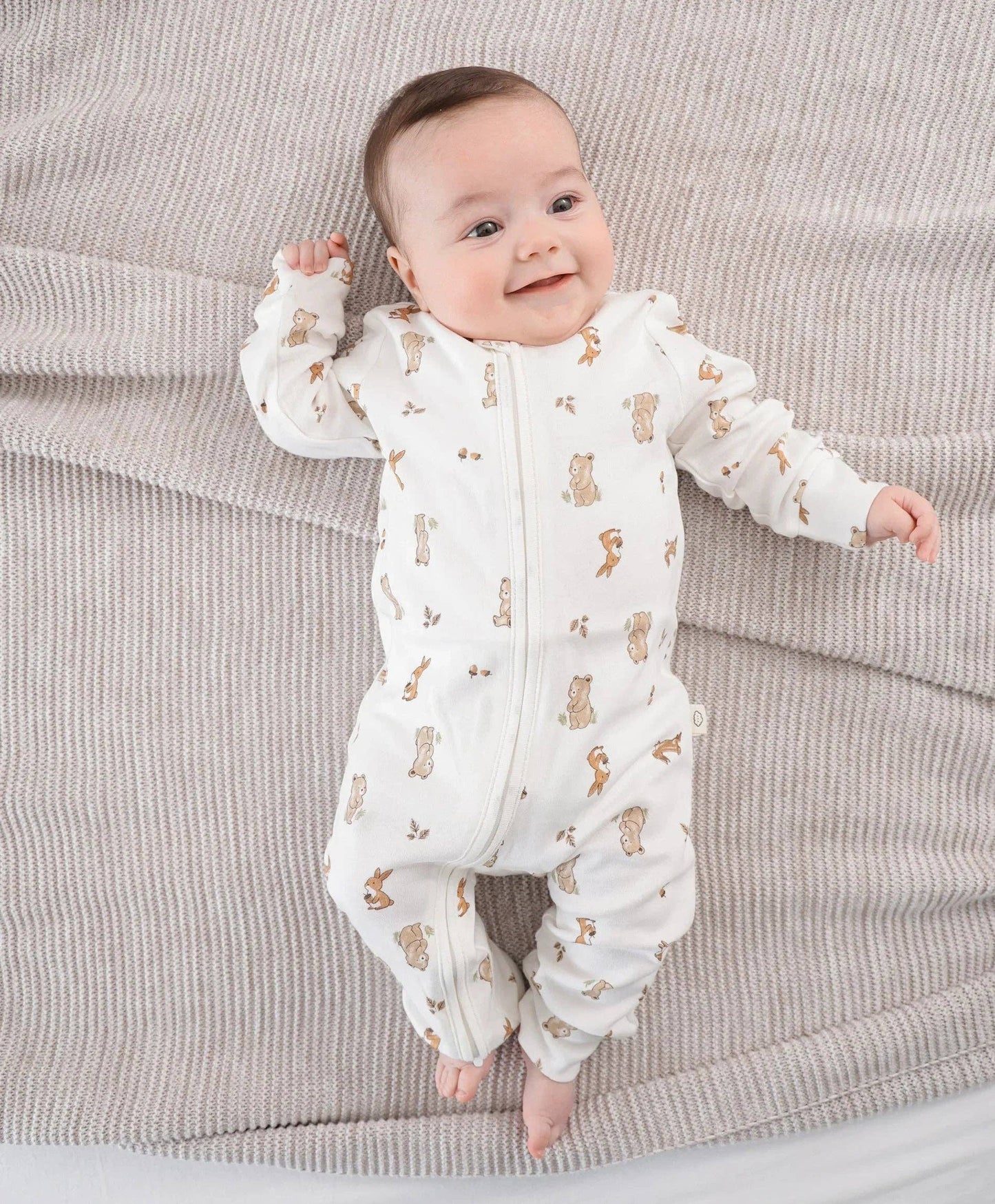 Organic Cotton Growsuit - Bear & Bunny