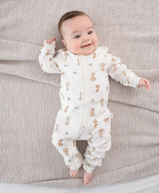 Organic Cotton Growsuit - Bear & Bunny