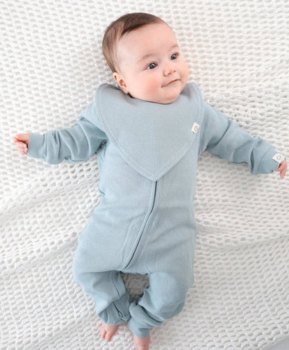 Organic Cotton Waffle Growsuit - Dusk Blue