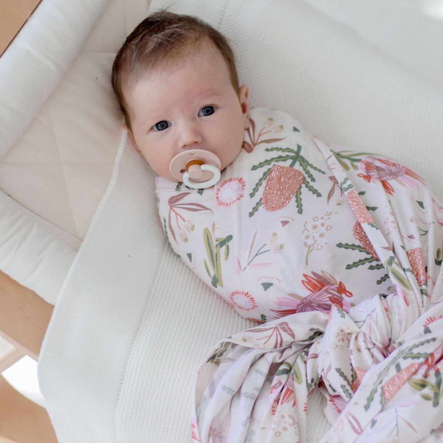 Stretchy Baby Swaddle Wrap - Gumnut Blossoms