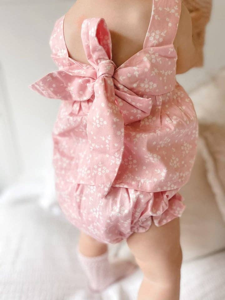 Baby Girl Alice Blossom Pink Top and Bloomer Pants Two Piece Set 100% Cotton