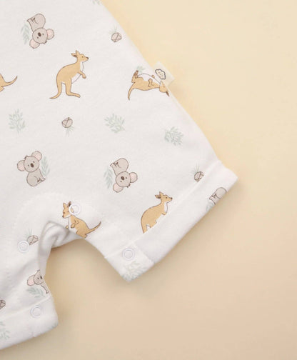 Organic Cotton Romper - Kangaroo & Koala