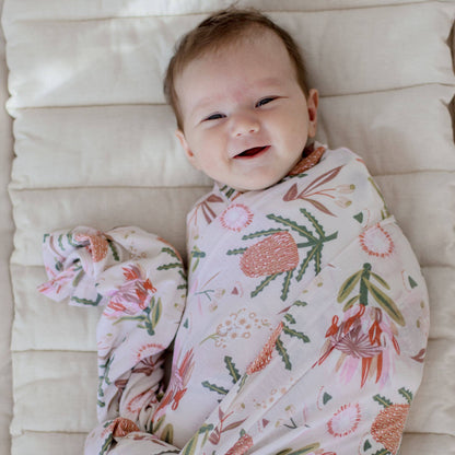 Stretchy Baby Swaddle Wrap - Gumnut Blossoms