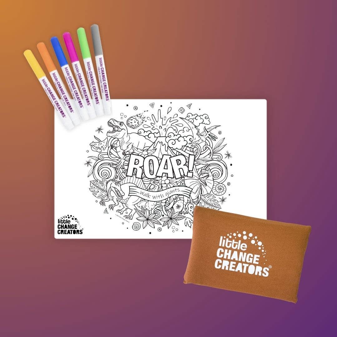 ROAR! Pocket Reusable Colouring Mat