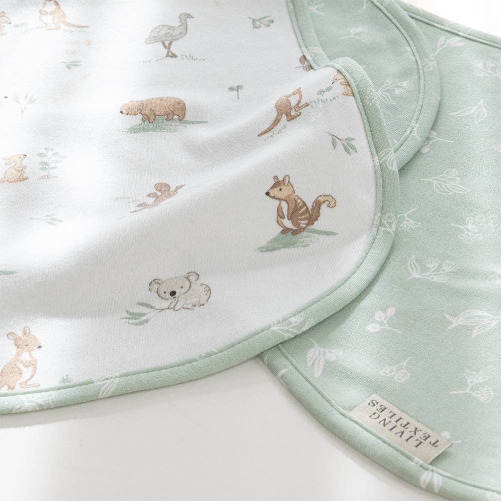 2 Pack Organic Burp Cloths - Australiana