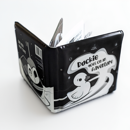 Duckie Goes On An Adventure Black and White Bath Book