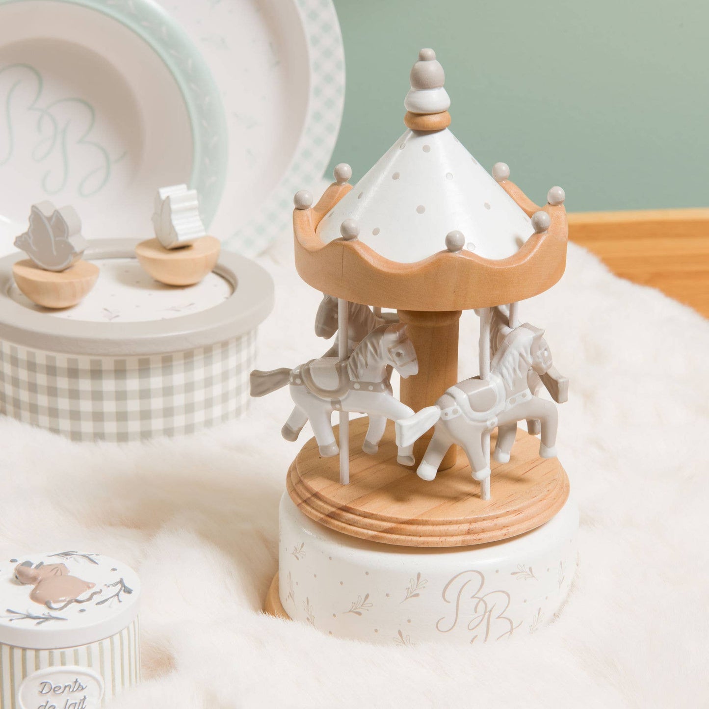 Carousel Bout Chou - Dove Grey or Soft Sage