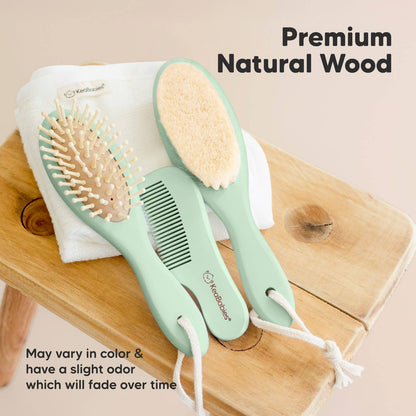 KeaBabies Baby Hair Brush and Comb Set