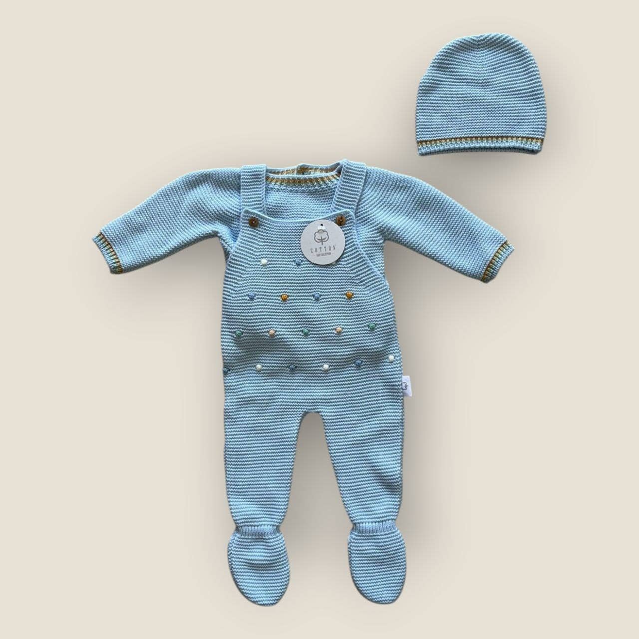 3 Piece Cotton Sets - Pink, Oat & Blue