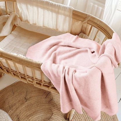 Cotton Classic Knit Baby Blanket - Carousel Pink