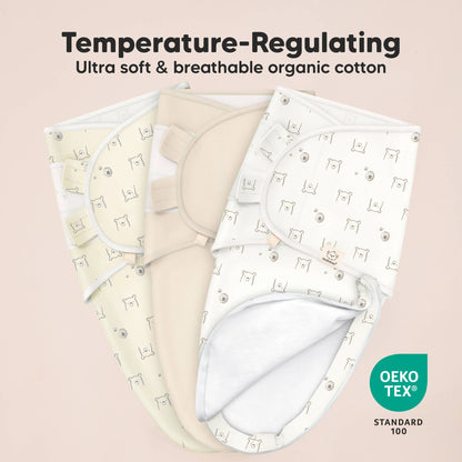 3pk Soothe Zippy Baby Swaddles 0-6 Months,Newborn Sleep Sack