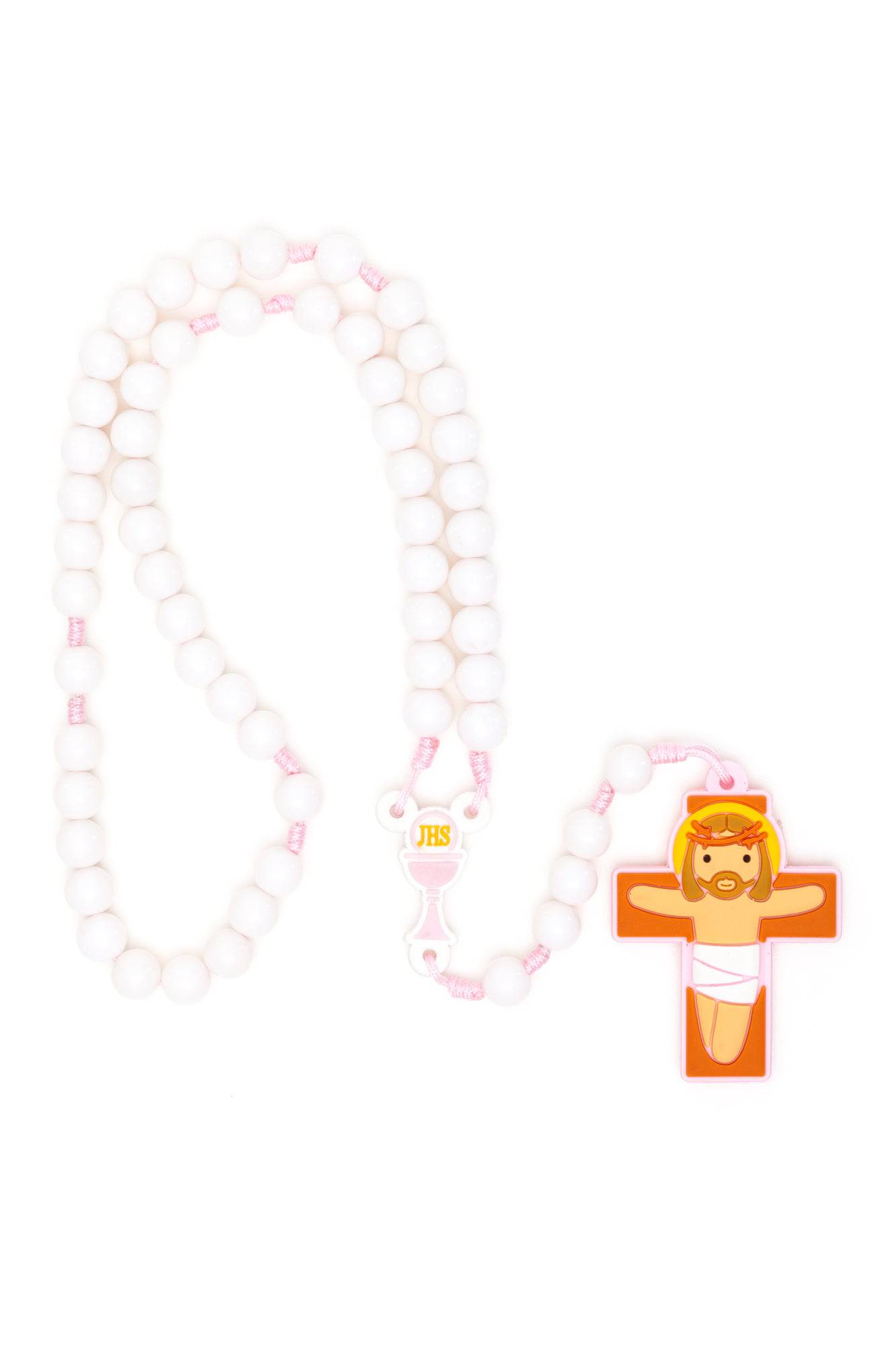 First Communion Pink Rosary
