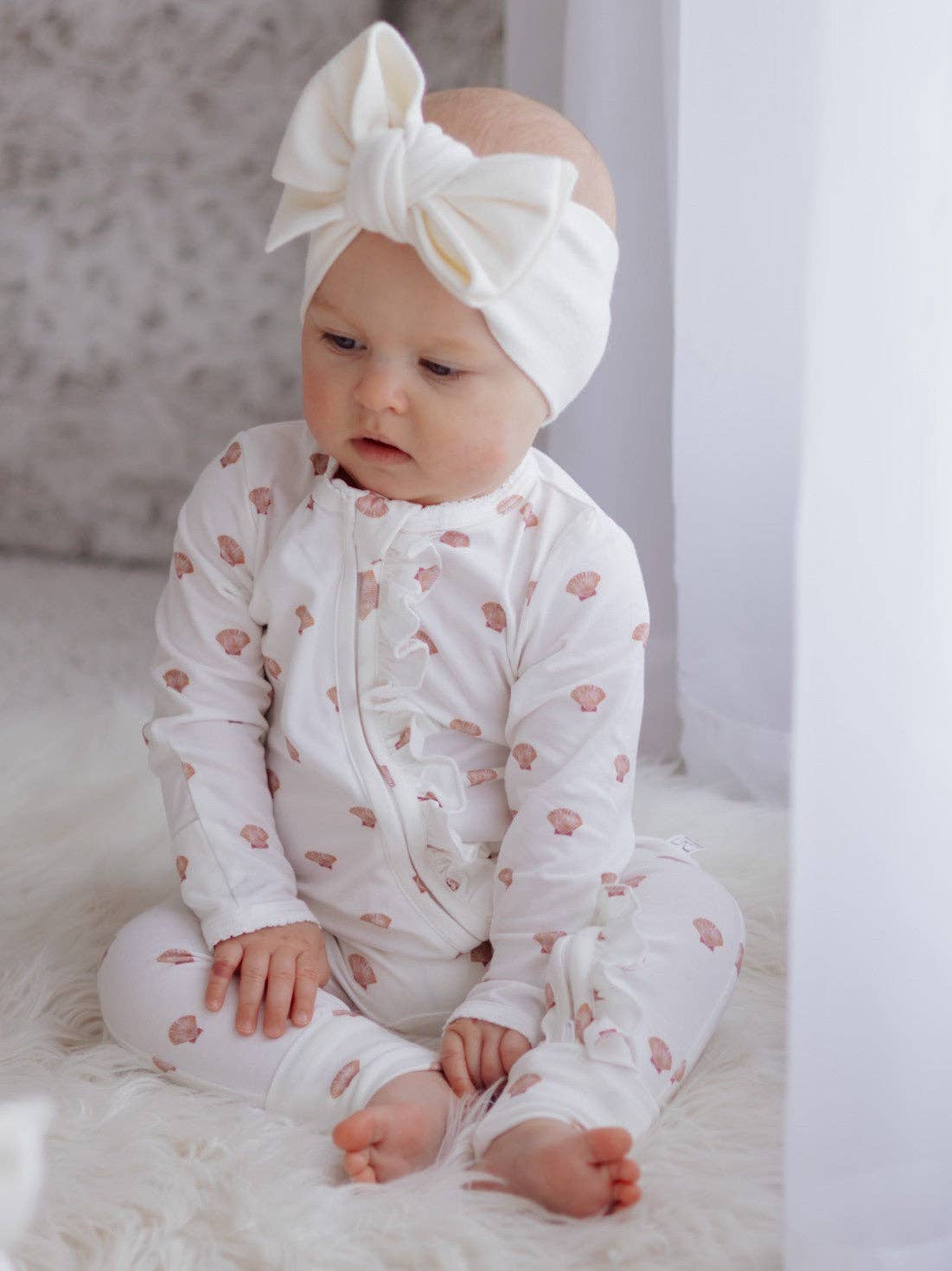 Coastal Clams Bamboo/Organic Cotton Growsuit