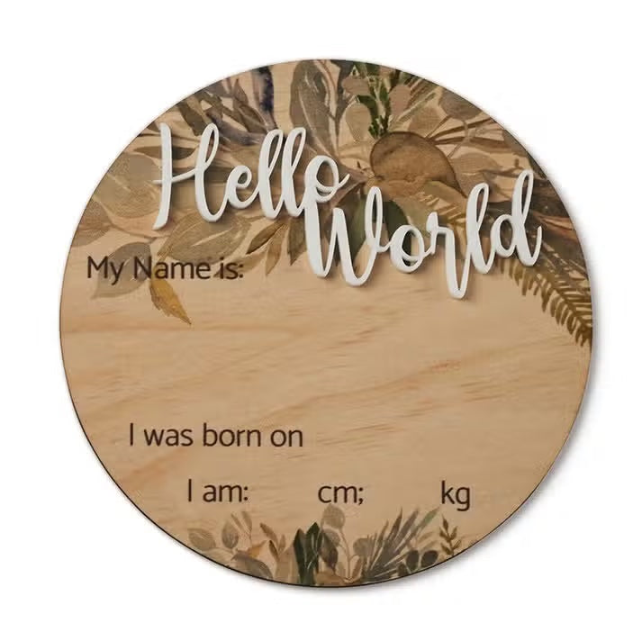 3D Wooden Birth Announcement Plaque