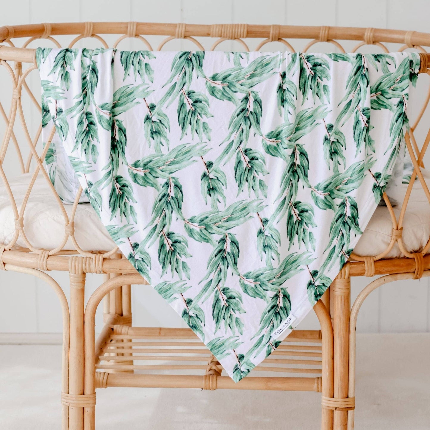 Stretchy Baby Swaddle Wrap - Blue Gum Leaf