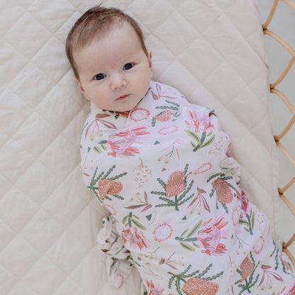 Stretchy Baby Swaddle Wrap - Gumnut Blossoms
