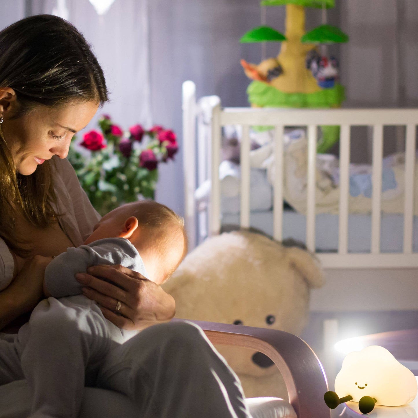 LED Night Light USB Rechargeable Touch Control Bedtime Lamp - Cloud
