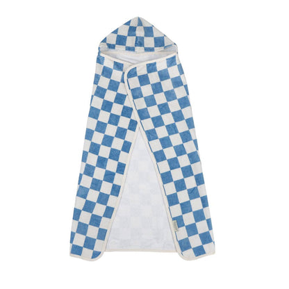 Hooded Towel - Checkered Blue