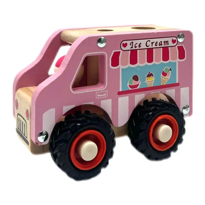 Ice Cream Truck Wooden Wheelie Vehicle