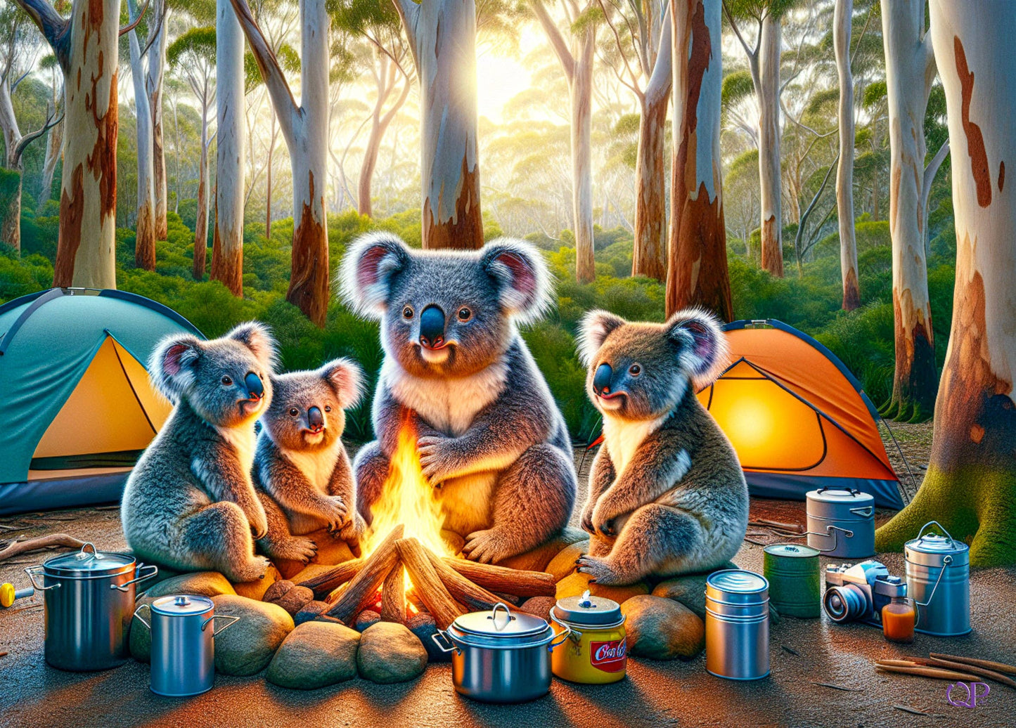 Aussie Animals Camping - Koalas (Landscape) Puzzles
