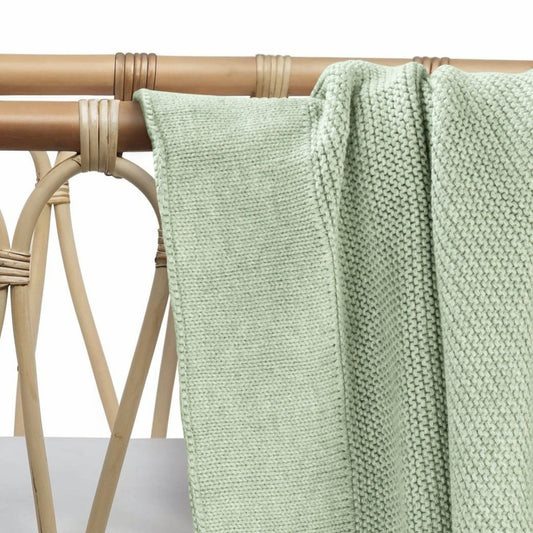 Cotton Classic Knit Baby Blanket - Willow Green