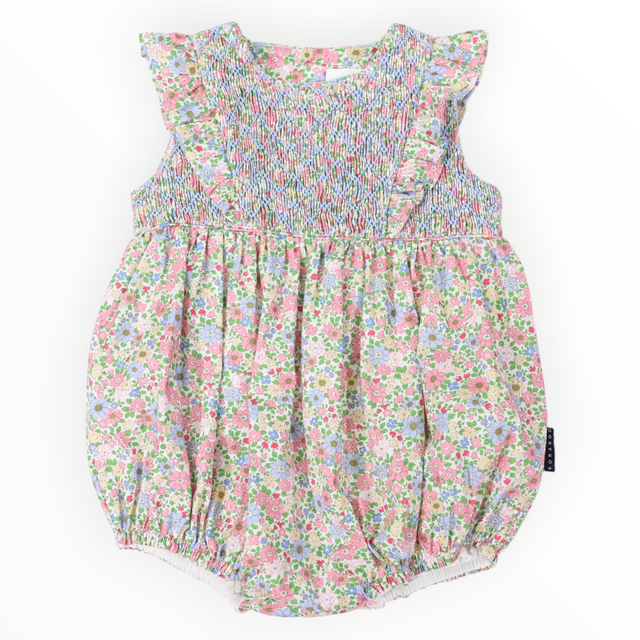 Smocked Floral Sunsuit