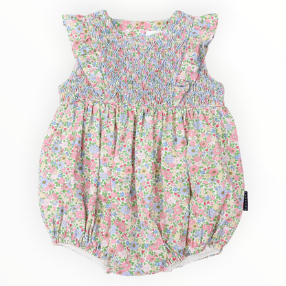 Smocked Floral Sunsuit