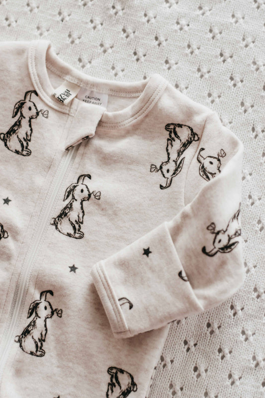 Oatmeal Bunny Zipsuit