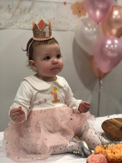 First Birthday Princess Dress - Short and Long Sleeve available