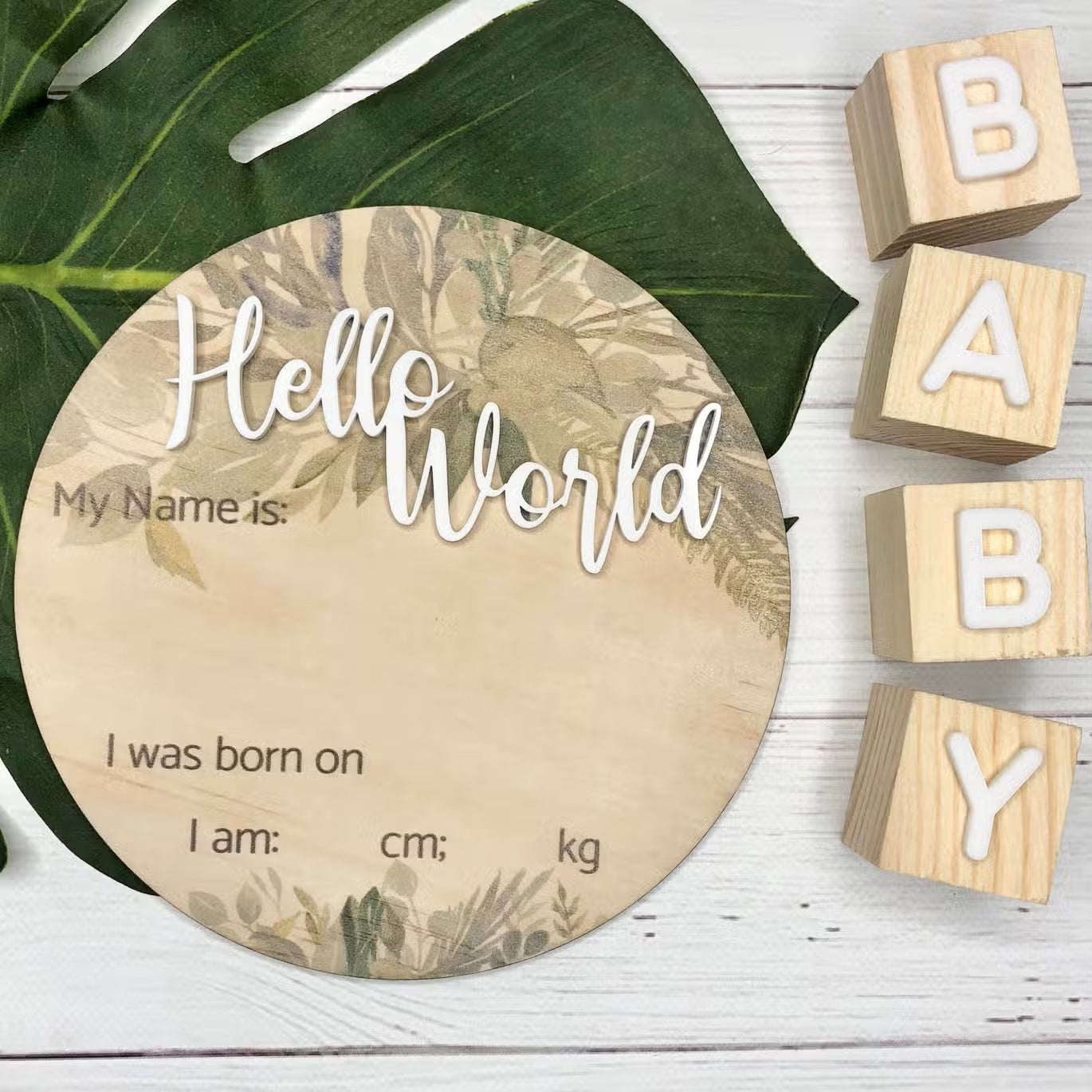 3D Wooden Birth Announcement Plaque