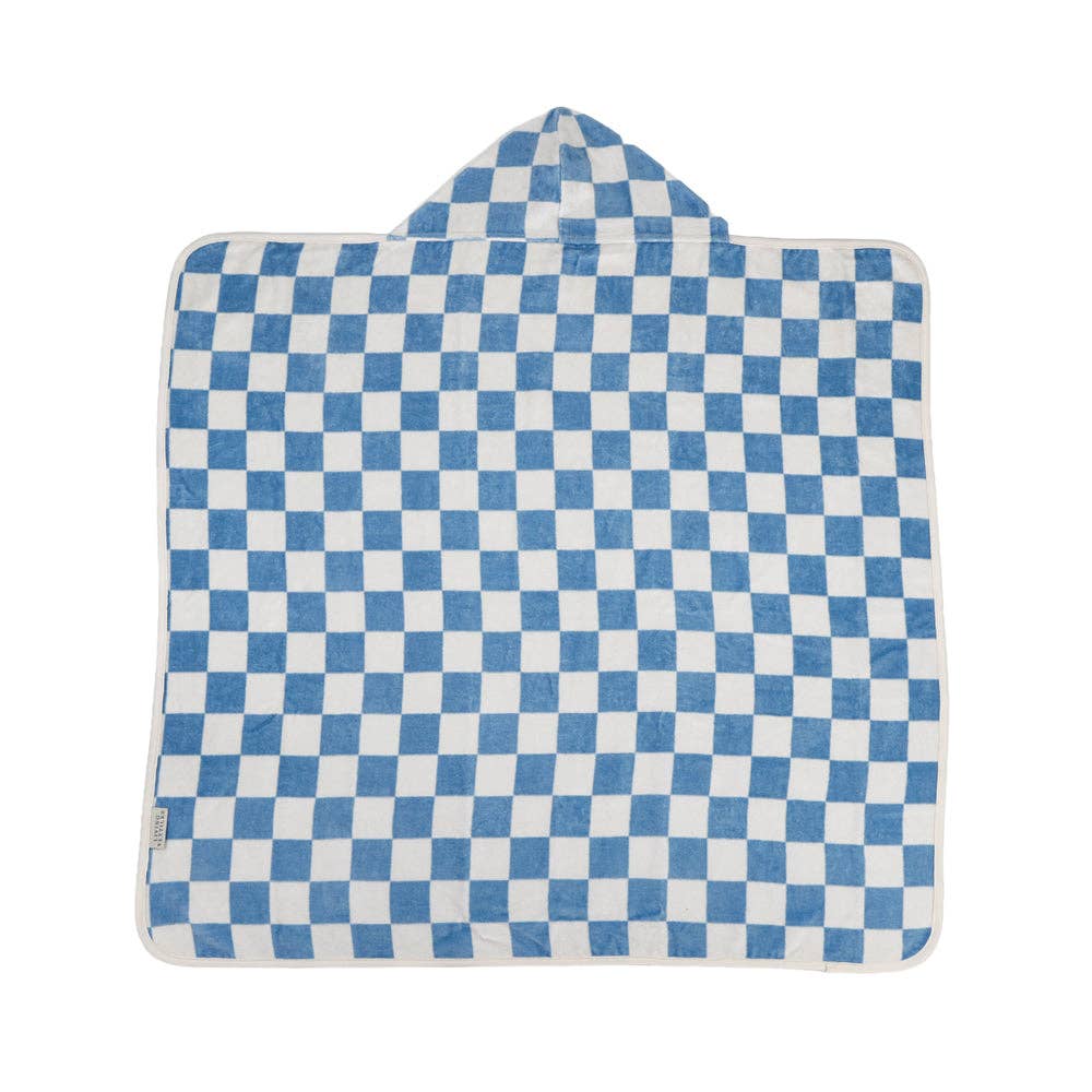 Hooded Towel - Checkered Blue
