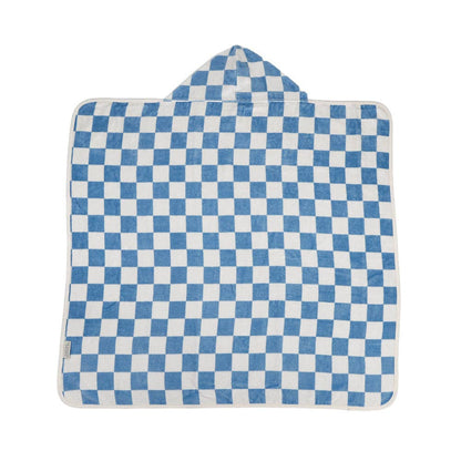 Hooded Towel - Checkered Blue