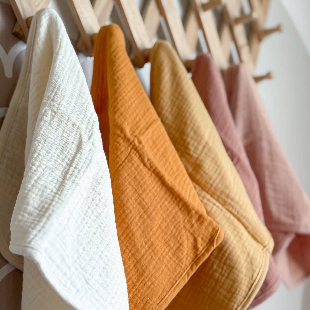 Organic Muslin Burp Cloths - Golden Harvest 5 Pack