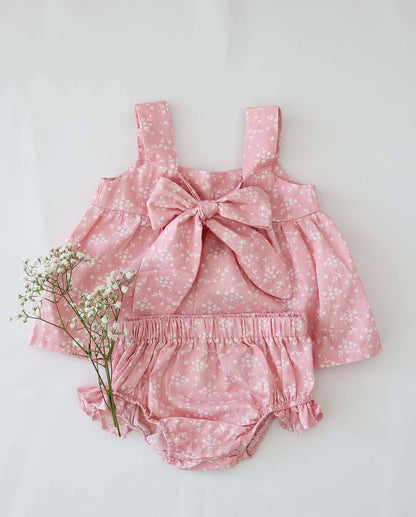 Baby Girl Alice Blossom Pink Top and Bloomer Pants Two Piece Set 100% Cotton