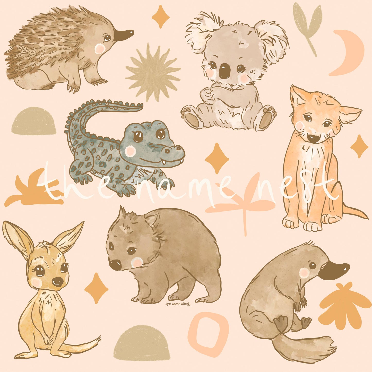 The Name Nest - Australian animals baby wrap