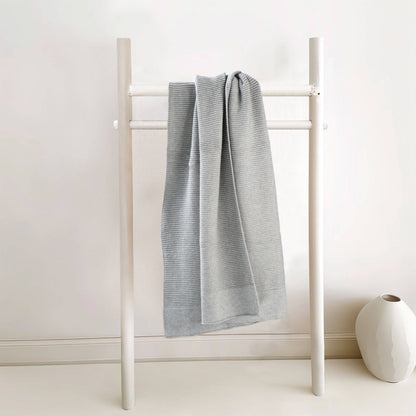 Cotton Classic Knit Baby Blanket - Dove Grey