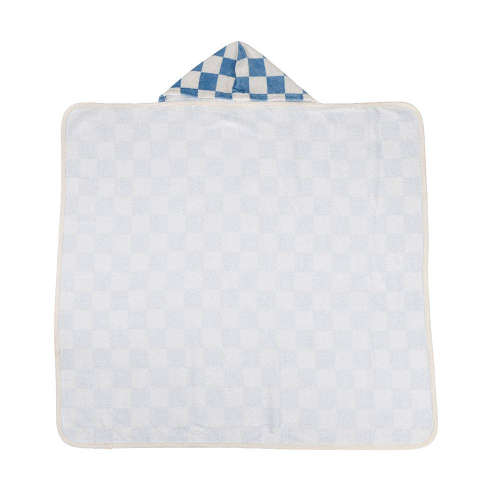 Hooded Towel - Checkered Blue