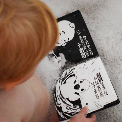 Duckie Goes On An Adventure Black and White Bath Book