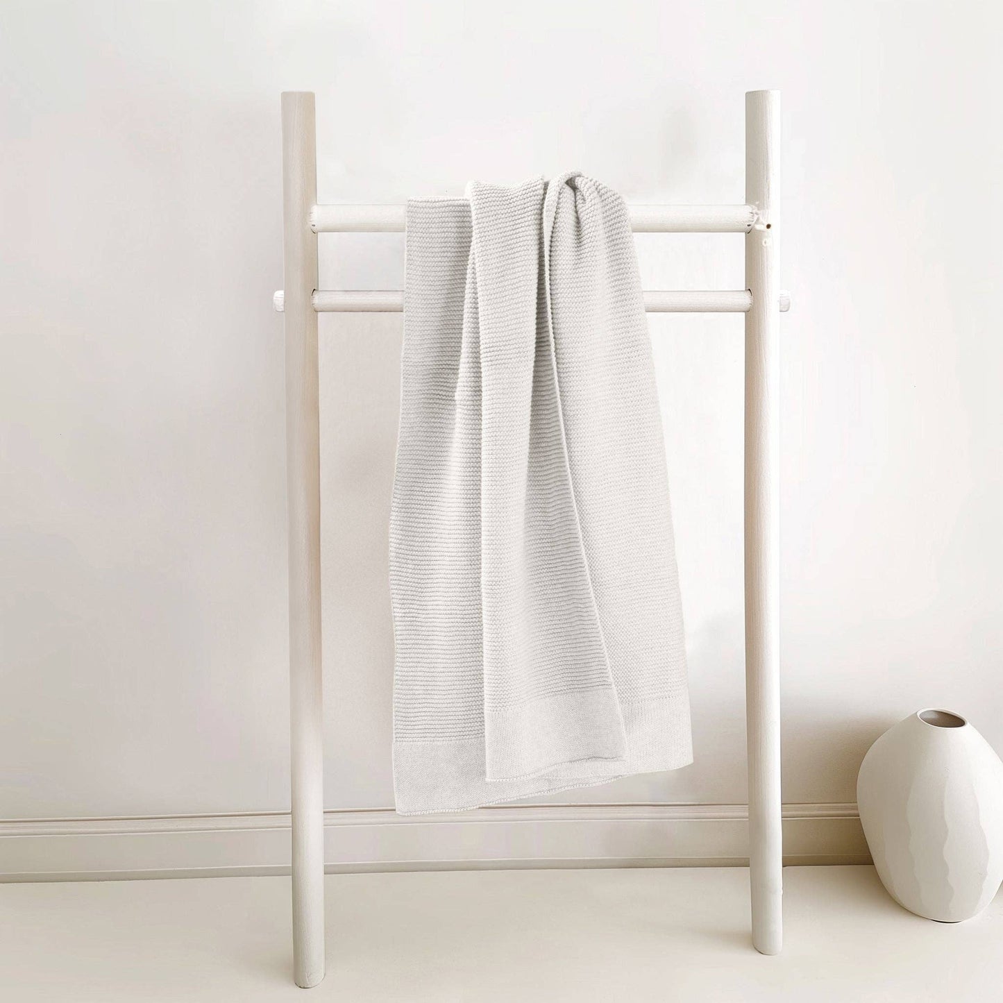 Cotton Classic Knit Baby Blanket - Milk