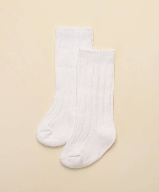 Organic Cotton Knee High Socks - White