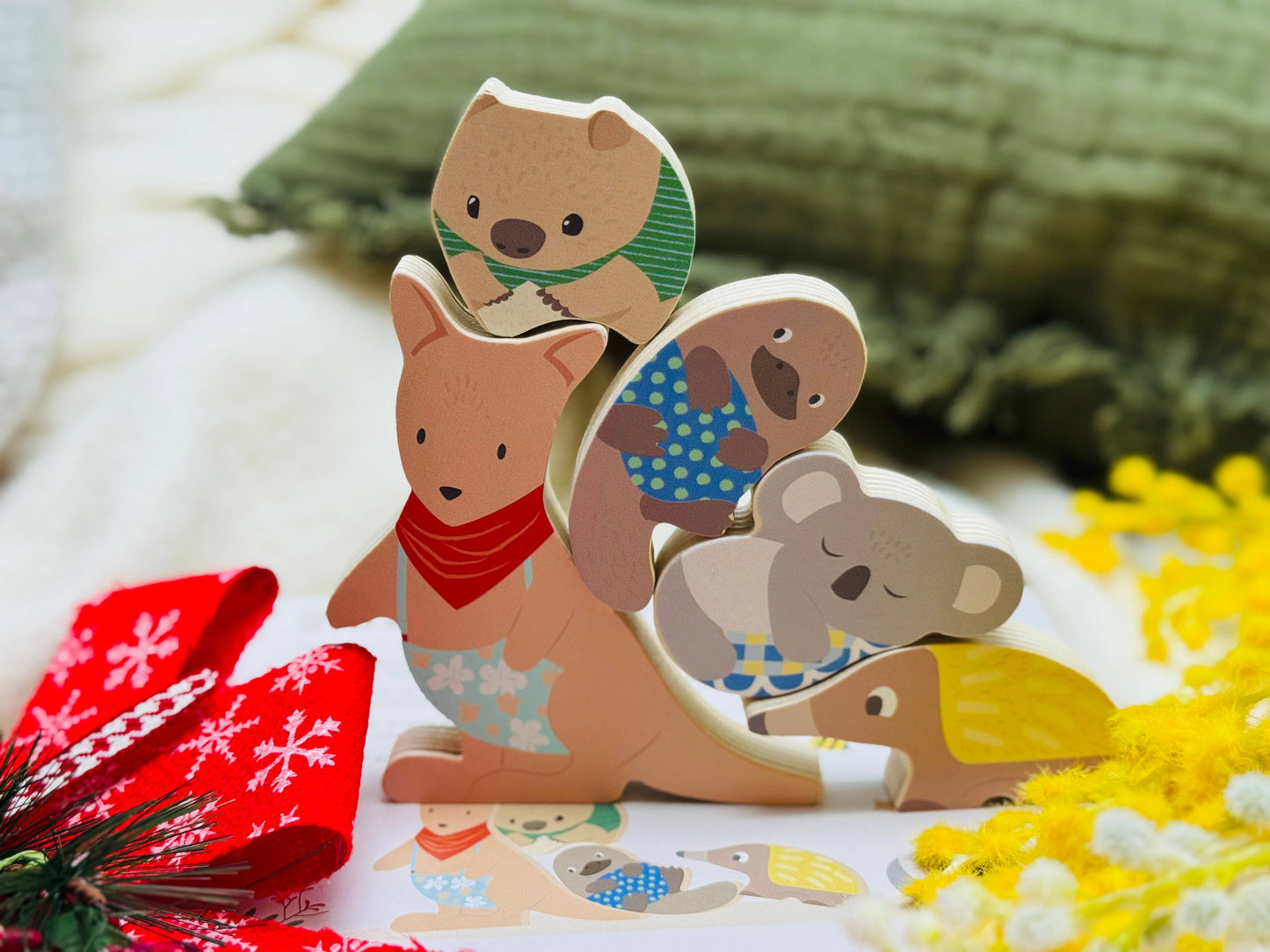 Onya Kids Wooden Aussie Animal Puzzle (Stacking Toy)
