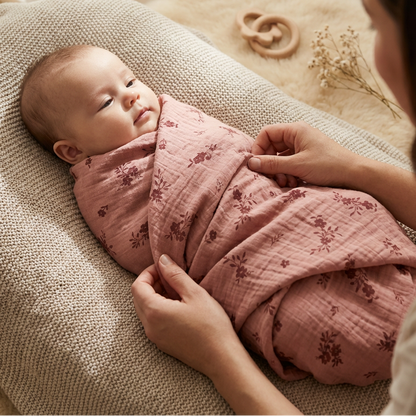 Baby Organic Muslin Wrap - Floral