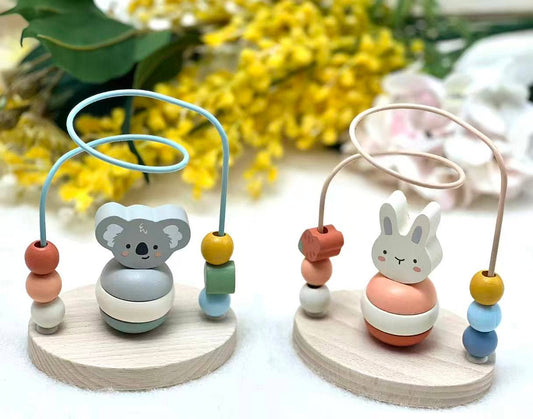 Wooden Koala & Bunny Stacking Bead Maze
