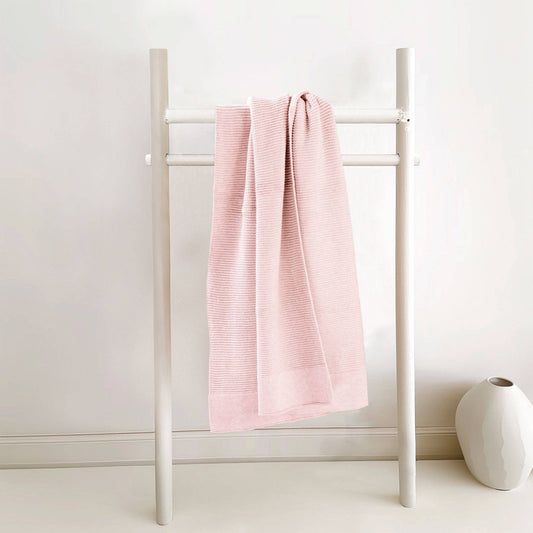 Cotton Classic Knit Baby Blanket - Carousel Pink