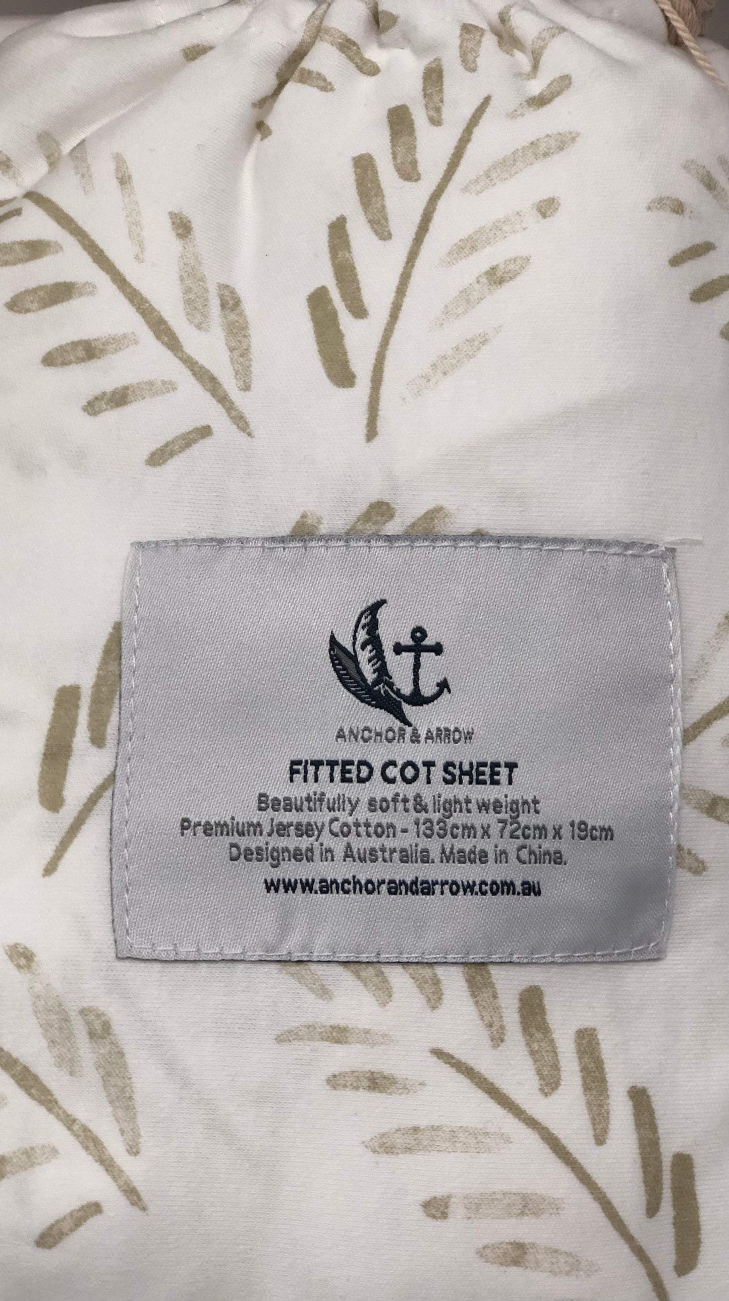 Anchor & Arrow Jersey Cotton Cot Sheets Collection