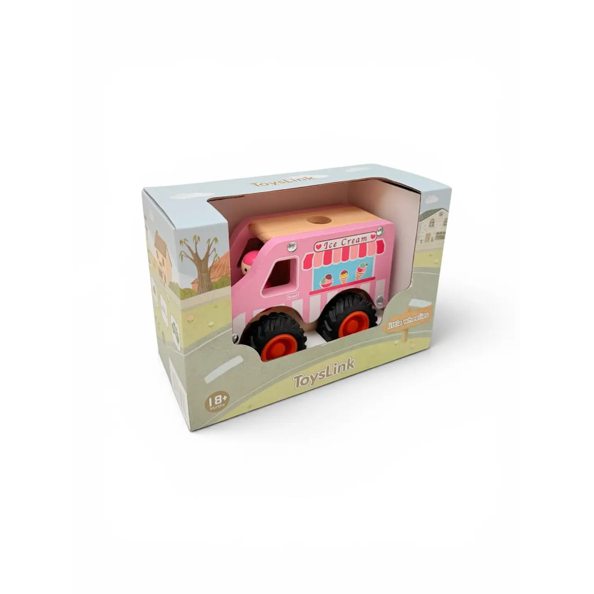 Ice Cream Truck Wooden Wheelie Vehicle