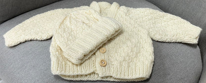 Cardigan and Beanie - Hand Knitted Baby Gift Sets