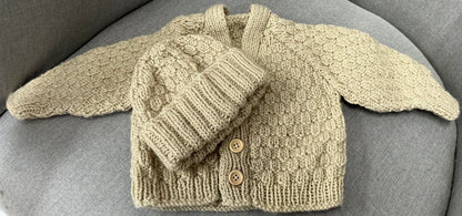 Cardigan and Beanie - Hand Knitted Baby Gift Sets